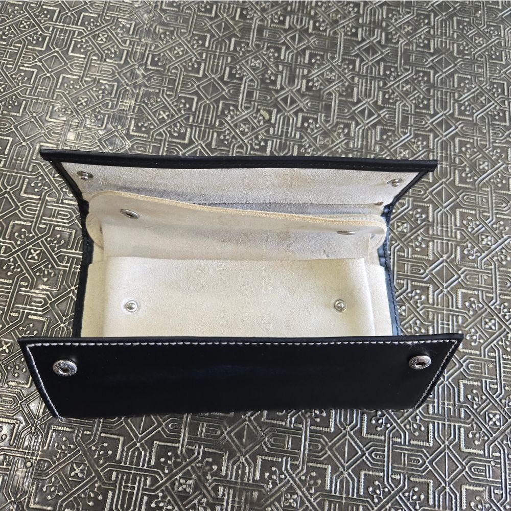 HARD TO FIND,  Vintage Dooney & Bourke Black Jewelry Roll.  Suede Inside. - Picture 7 of 9